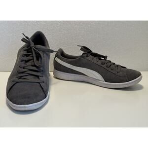 PUMA Vikky Suede Grey FTWSG/FVNSG Athletic Shoes Sneakers Solid Tie Womens 8.5